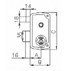 Cerradura Ucem 4056B HB 65 Derecha