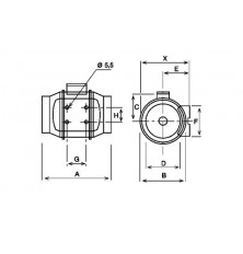 Ventilador centrífugo conducto TD-350/125