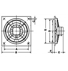 Ventilador Helicoidal Mural HXM-250