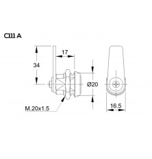 Cerradura Buzón Pala Recta 111A