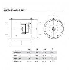 Extractor Conducto TUB-200 Alta Temperatura