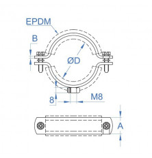 Abrazadera Isofónica M8 - 48 mm.