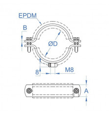 Abrazadera Isofónica M8 - 125 mm.