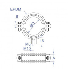Abrazadera Isofónica M8+M10 - 200 MM