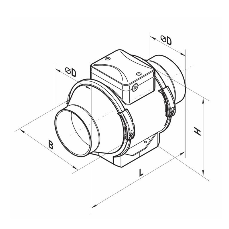 Ventilador Extractor Centrífugo Conducto Circular TT PRO 200