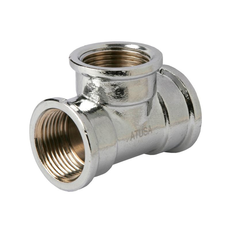 Te Latón Cromado 90º Hembra